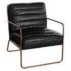 Poltrona Decorativa Sala De Estar Base De Ferro Mali Couro Pr