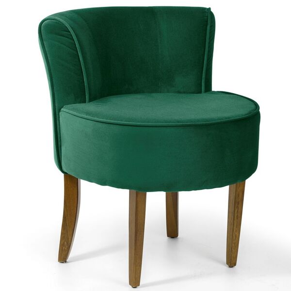 Poltrona Decorativa Sala De Estar Base De Madeira Ayla Veludo