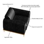 Poltrona Decorativa Sala De Estar Base De Madeira Euro Pu Pre