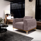 Poltrona Decorativa Sala De Estar Base De Madeira Euro Veludo