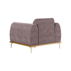 Poltrona Decorativa Sala De Estar Base De Madeira Euro Veludo