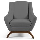 Poltrona Decorativa Sala De Estar Base De Madeira Naomi Algod