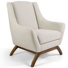 Poltrona Decorativa Sala De Estar Base De Madeira Naomi Algod