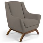 Poltrona Decorativa Sala De Estar Base De Madeira Naomi Velud