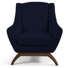 Poltrona Decorativa Sala De Estar Base De Madeira Naomi Velud