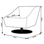 Poltrona Decorativa Sala De Estar Base Giratória Chade Couro