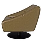 Poltrona Decorativa Sala De Estar Base Giratória Chade Couro