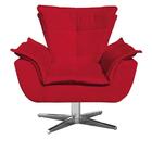 Poltrona Decorativa Sala De Estar Base Giratória Cromada Opla