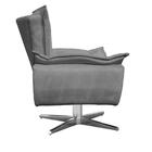 Poltrona Decorativa Sala De Estar Base Giratória Cromada Opla