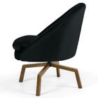 Poltrona Decorativa Sala De Estar Base Ka Madeira Rafa B-300