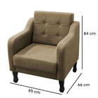 Poltrona Decorativa Sala De Estar Bela Suede Bege Escuro
