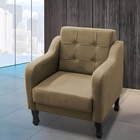 Poltrona Decorativa Sala De Estar Bela Suede Bege Escuro