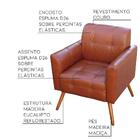 Poltrona Decorativa Sala De Estar Bia Couro Caramelo G58 - Gr