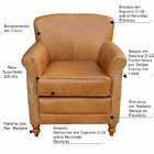 Poltrona Decorativa Sala De Estar Brunei Pés Madeira Couro Ca