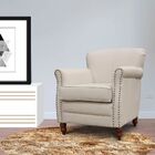 Poltrona Decorativa Sala De Estar Brunei Pés Madeira Couro Of