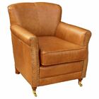 Poltrona Decorativa Sala De Estar Brunei Pés Príncipe Couro C