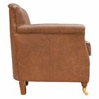 Poltrona Decorativa Sala De Estar Brunei Pés Príncipe Couro M