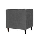 Poltrona Decorativa Sala De Estar Brunna Suede Cinza