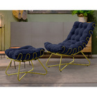 Poltrona Decorativa Sala De Estar Caim Base De Ferro Dourado