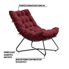 Poltrona Decorativa Sala De Estar Caim Base De Ferro Preto Su