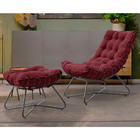 Poltrona Decorativa Sala De Estar Caim Base De Ferro Preto Su