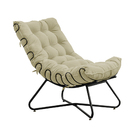 Poltrona Decorativa Sala De Estar Caim Base De Ferro Preto Ve