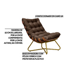 Poltrona Decorativa Sala De Estar Caim Base De Madeira Dourad