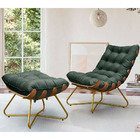 Poltrona Decorativa Sala De Estar Caim Base De Madeira Dourad