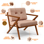 Poltrona Decorativa Sala De Estar Com Cintas De Corano Laís B