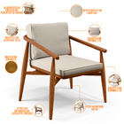 Poltrona Decorativa Sala De Estar Com Cintas De Corano Lavíni