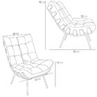 Poltrona Decorativa Sala De Estar Costela L02 Linho Chumbo -