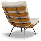 Poltrona Decorativa Sala De Estar Costela L02 Linho Cru - Lya