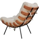 Poltrona Decorativa Sala De Estar Costela L02 Suede Bege - Ly