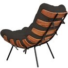 Poltrona Decorativa Sala De Estar Costela L02 Suede Cinza - L