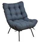 Poltrona Decorativa Sala De Estar Costela Preto L02 Linho Chu