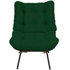 Poltrona Decorativa Sala De Estar Costela Preto L02 Suede Ver