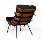 Poltrona Decorativa Sala De Estar Costela Suede Preto