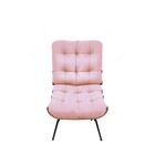 Poltrona Decorativa Sala De Estar Costela Veludo Rosê