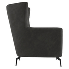 Poltrona Decorativa Sala De Estar Cuca Veludo Grafite - Gran