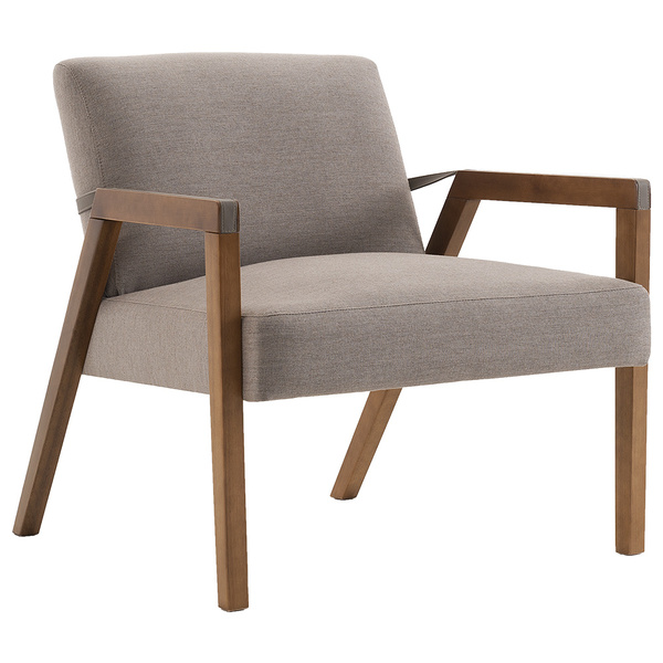 Poltrona Decorativa Sala De Estar Dux Com Detalhe Em Pu Sinté