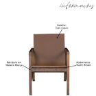 Poltrona Decorativa Sala De Estar Eden Com Couro Madeira Maci