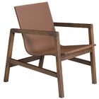 Poltrona Decorativa Sala De Estar Eden Com Couro Madeira Maci