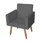 Poltrona Decorativa Sala De Estar Escritório Nina Cinza