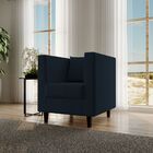 Poltrona Decorativa Sala De Estar Estela Suede Azul Marinho