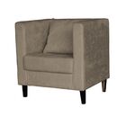 Poltrona Decorativa Sala De Estar Estela Suede Cappuccino