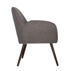 Poltrona Decorativa Sala De Estar Fox Linho Marrom Pés Palito