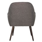 Poltrona Decorativa Sala De Estar Fox Linho Marrom Pés Palito