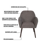 Poltrona Decorativa Sala De Estar Fox Linho Marrom Pés Palito