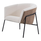 Poltrona Decorativa Sala De Estar Gamora Bege/marrom Com Pés