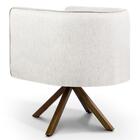 Poltrona Decorativa Sala De Estar Giratória Base Domi